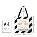 Striped letters Printed Shoulder Shopping Bag Casual Large Tote Handbag