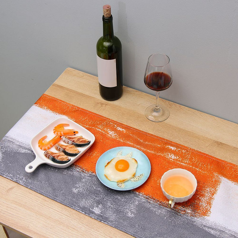 Style Table Runner Burlap Linen Abstract Paint Art Table Dresser Runner