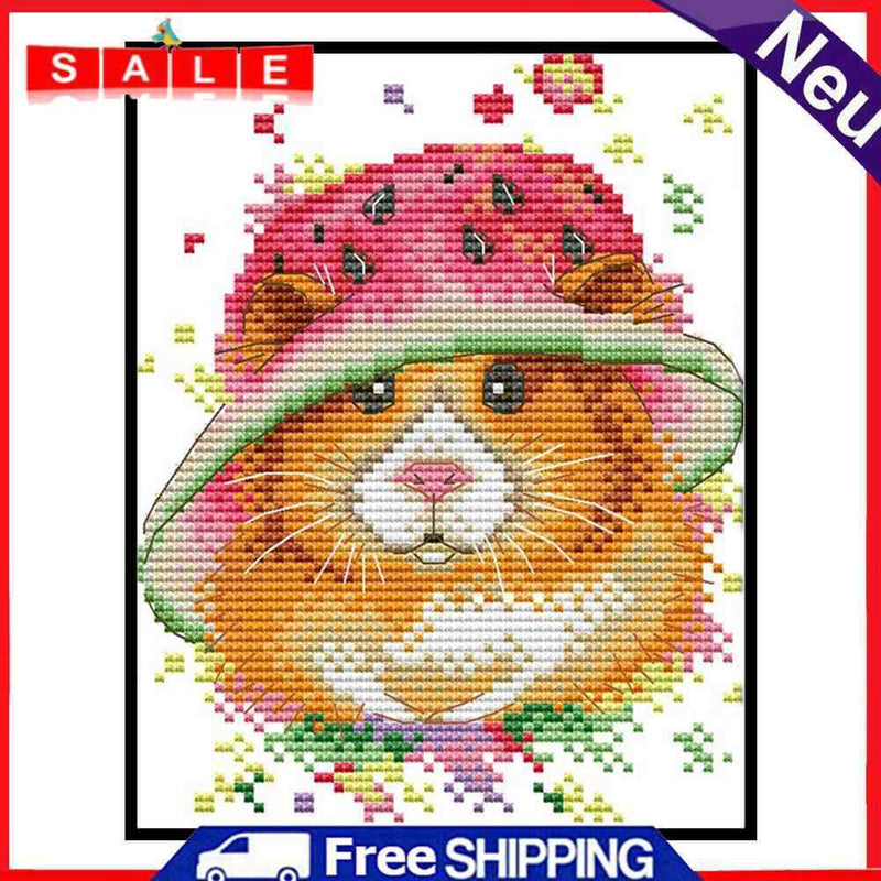 Partial Embroidery Mouse Hat DIY Stamped Canvas 14CT Needlework Sets Home Decor