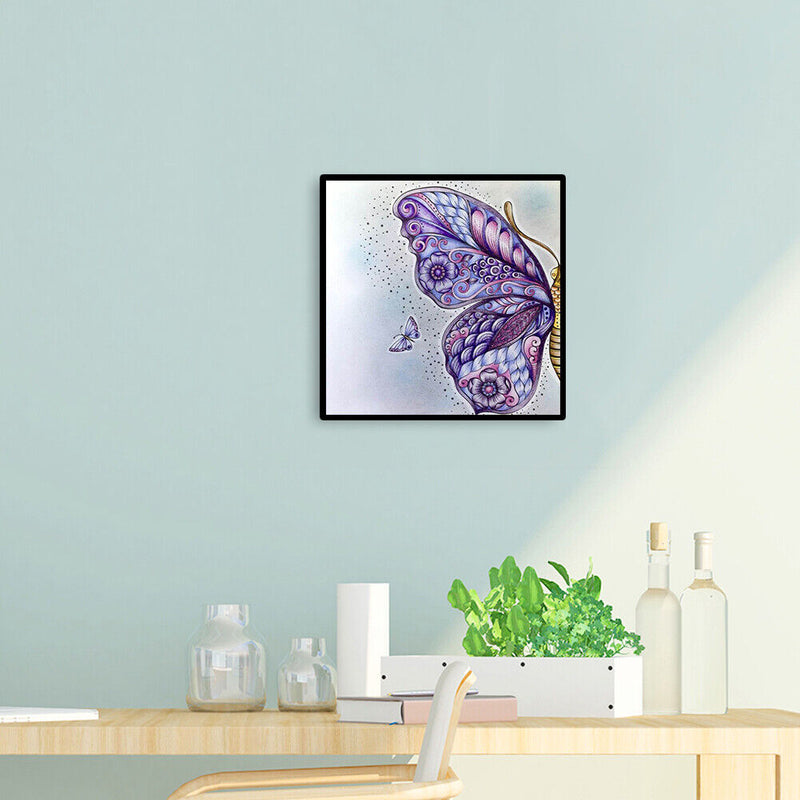 Oil Paint by Numbers Butterfly Canvas Artwork Living Room Picture Decoration Kit