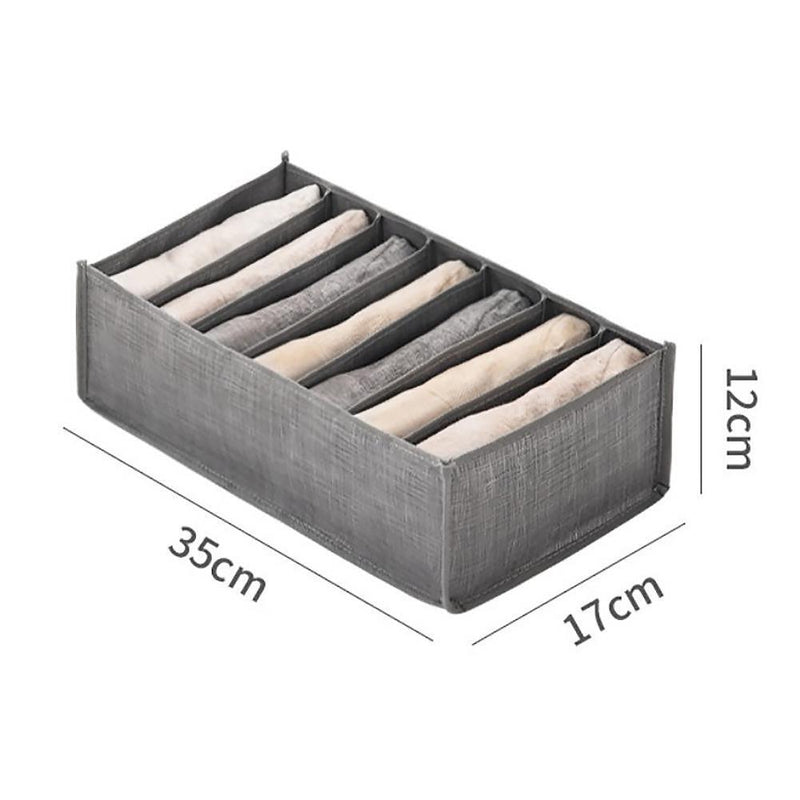 Wardrobe Clothes Organizer Jeans Compartment Storage Box (7 Grids Small)