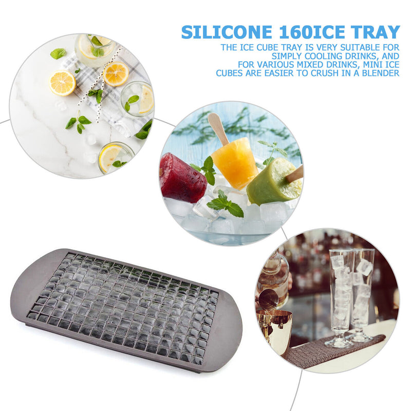 Silicone Mini Ice Cube Trays, 160 Grid Ice Molds, for Chilling Whiskey Cocktail