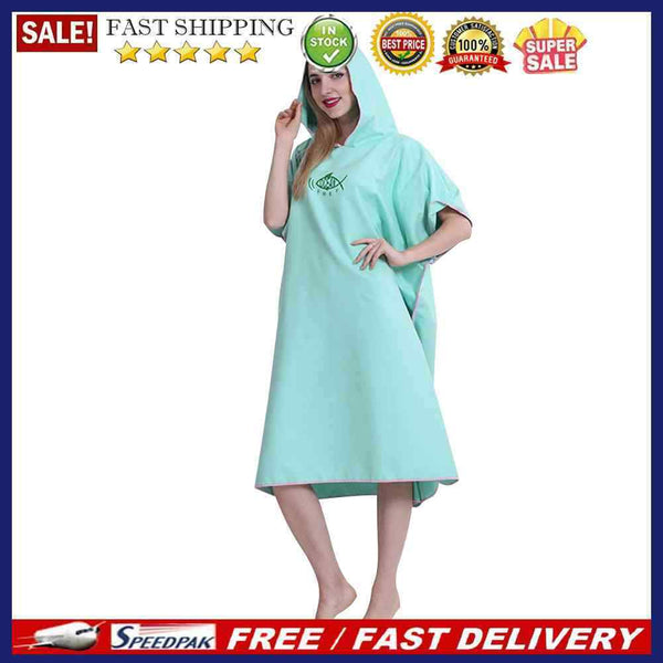 Water Absorb Quick Dry Hooded Wetsuit Changing Robe Surf Diving Swimming Towe