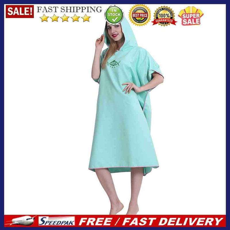 Water Absorb Quick Dry Hooded Wetsuit Changing Robe Surf Diving Swimming Towe