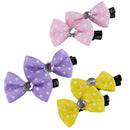 10pcs Pet Cat Dot Grooming Hairpin Mixed Ribbon Hair Bow Dog Rubber Newly