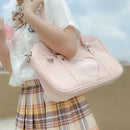 Retro Women Leather Solid Color Shoulder Bag Heart Large Capacity Messenger Bags
