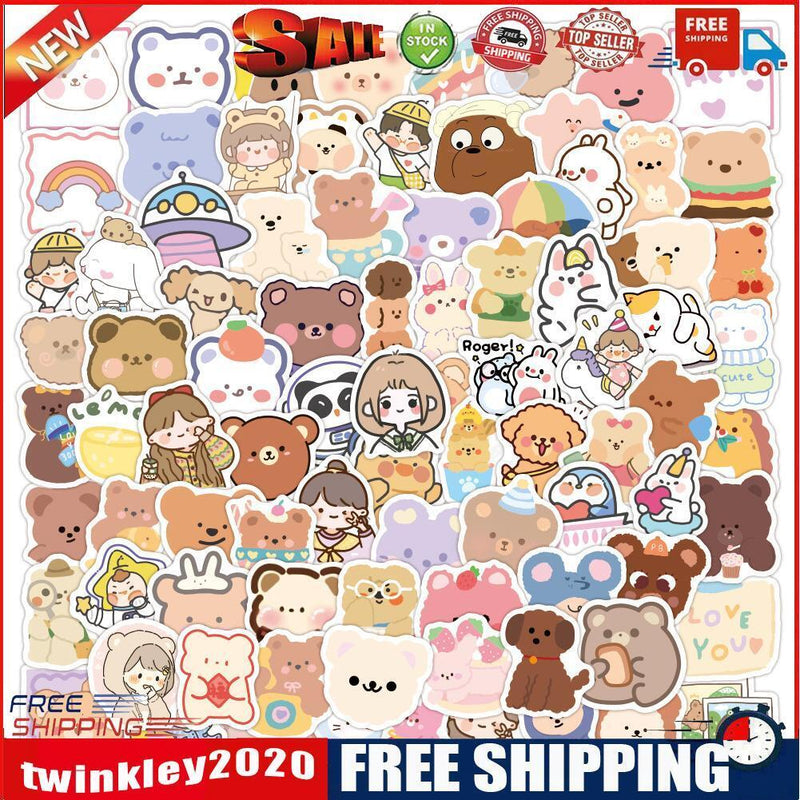 100pcs Water Cup Stickers Waterproof Luggage Decals for Notebook Scooter