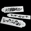 3PCS/SET Icing Lace Mould Decor Border Tree Vine Leaves Fondant Cake Stencil