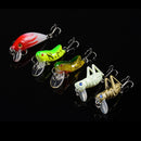 5pcs Topwater Minnow Bionic Fishing Lures Crankbait Artificial Wobbler Hard Bait