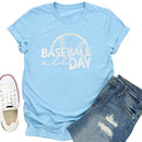 Independence Day Baseball Day Tea T-Shirt (Blue L)