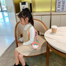 Cute Silicone Donut Round Crossbody Bag Kids Rainbow Handbags (Light Pink)
