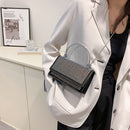 #A Rhinestones Shoulder Bag Metal Handle Women Sparkling Chain Small Handbags