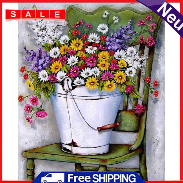 Chair Flower Oil Paint By Numbers Kits Canvas DIY Home Decoration Gift No Frame