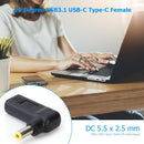 Type C DC Power Adapter Converter to 5.5x2.5mm Male 90 Degree Connector for PC