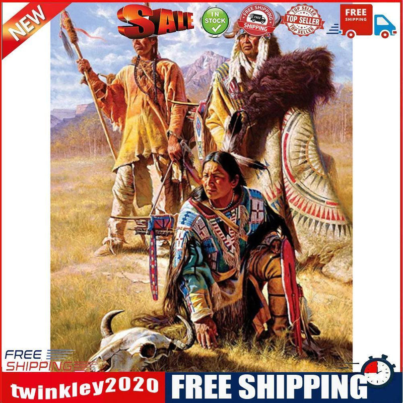 Indians Oil Paint By Numbers Kits Canvas Picture Wall Art DIY Craft Color