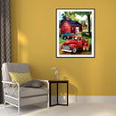 5D DIY Diamond Painting Kits Red House and Car Full Round Drill Crafts Mosa