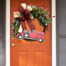 35CM 2022 Christmas Wreath Car Bows Garlands Hanging Party Ornaments Decor{