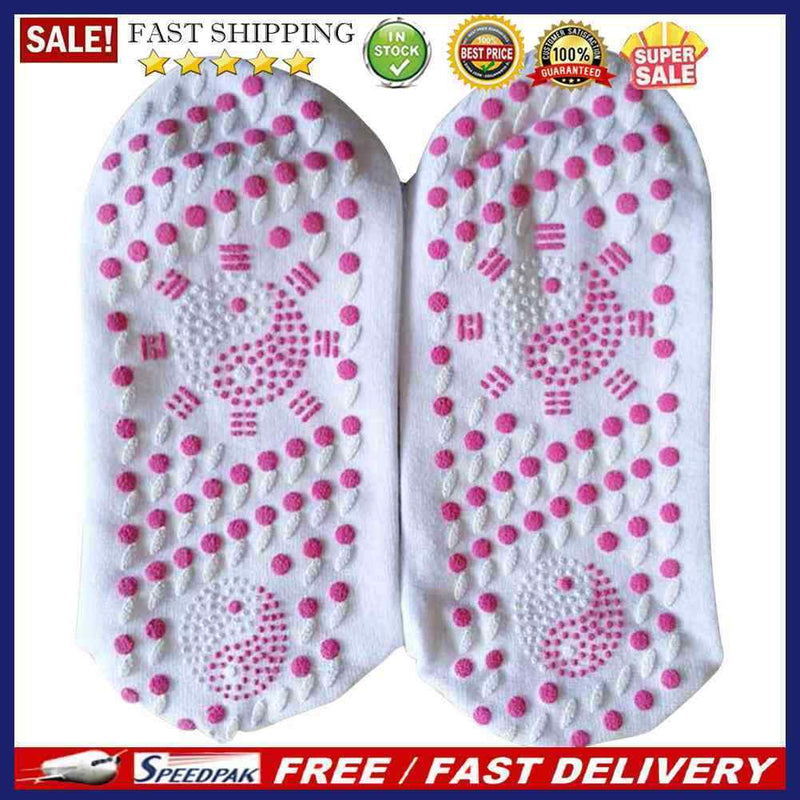 1 Pair Unisex Self-Heating Tourmaline Therapy Socks Winter Warm Massager Sock