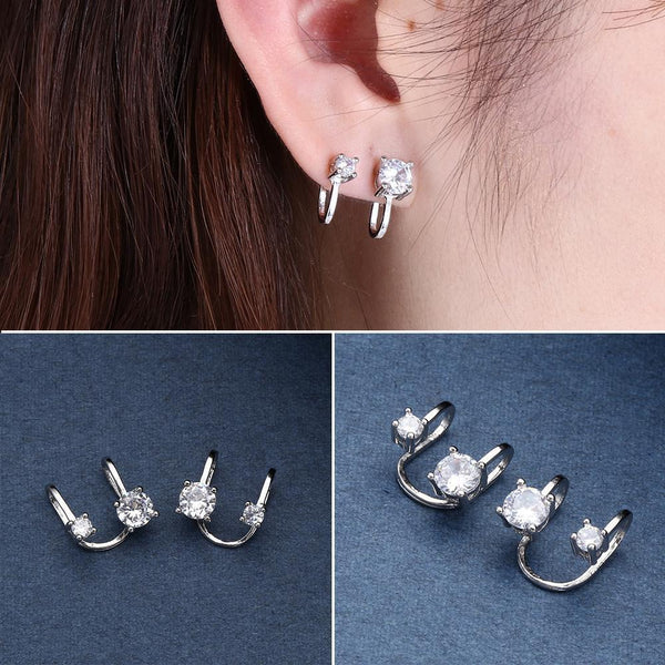 Women Men Zircon Ear Cuff Tragus Earrings Non Piercing Earrings No Pierced