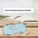 Microwave Egg Poacher 2 Cavity Boiled Egg Box Kitchen Cooking Gadget (Blue)