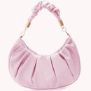 Women Fashion Pleated Shoulder Underarm Bag Hobos Solid Color PU Leather Wallet