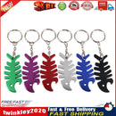 Fishbone Shaped Aluminium Alloy Bottle Opener Anodized Keychains Newly
