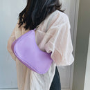 Fashion Women PU Leather Underarm Shoulder Bag Solid Color Chain Small Purse