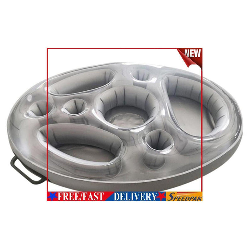 Inflatable Drink Holder Water Floating Beer Beverage Cup Saucer Snack Tray