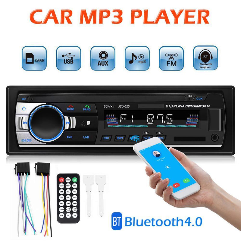 Multi-functional Vehicle Car Bluetooth MP3 Player Aux Input USB Remote Control