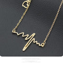 Ladies Wave Love Heart Pendant Clavicle Chain Women Necklace Alloy Jewelry Gi