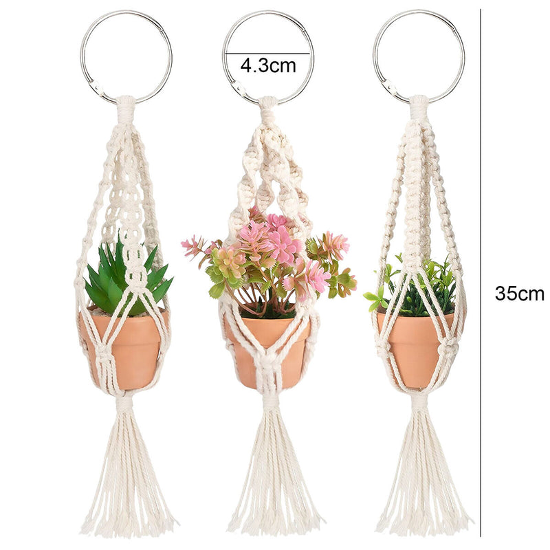 Macrame Plant Hangers Boho Hanging Ornament Decorations Pack of 3 (2) Newly