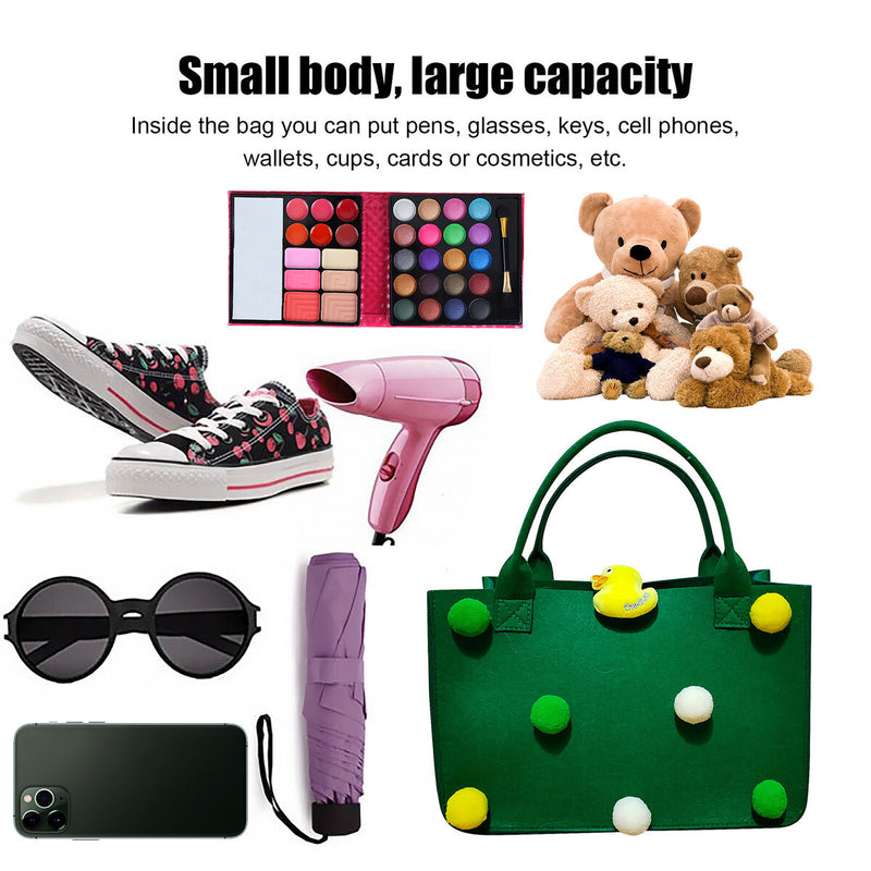 Felt Handbag - Multifunction Portable Organizers Tote Bags 7 Hair Ball Includ