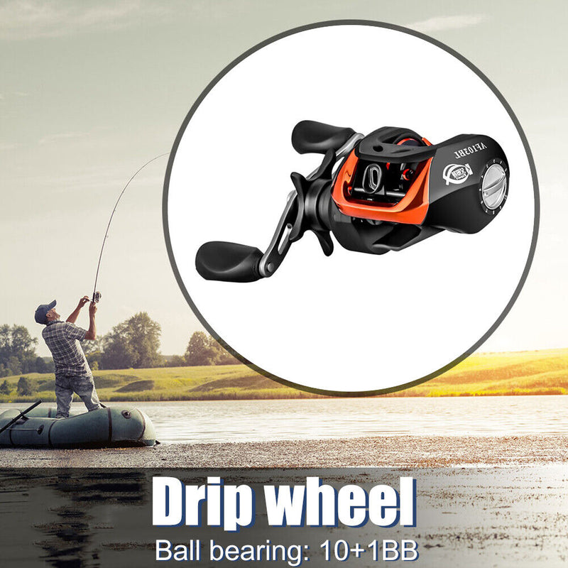 #A 6.3/1 Gear Ratio 10+1BB Low Profile Baitcasting Fishing Reel Raft Fishing Tac