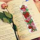 DIY Special Shape Diamond Painting Leather Tassel Bookmark Rose Craft for Books