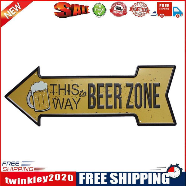 Retro Arrow Beer Area Metal Plate Painting for Bar Pub Tin Plaque Wall Sign