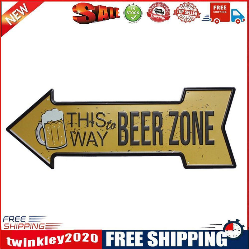 Retro Arrow Beer Area Metal Plate Painting for Bar Pub Tin Plaque Wall Sign