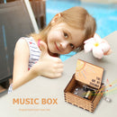 Wooden Carved Retro Hand Crank Music Box You Are My Sunshine Music Box (B) Newly