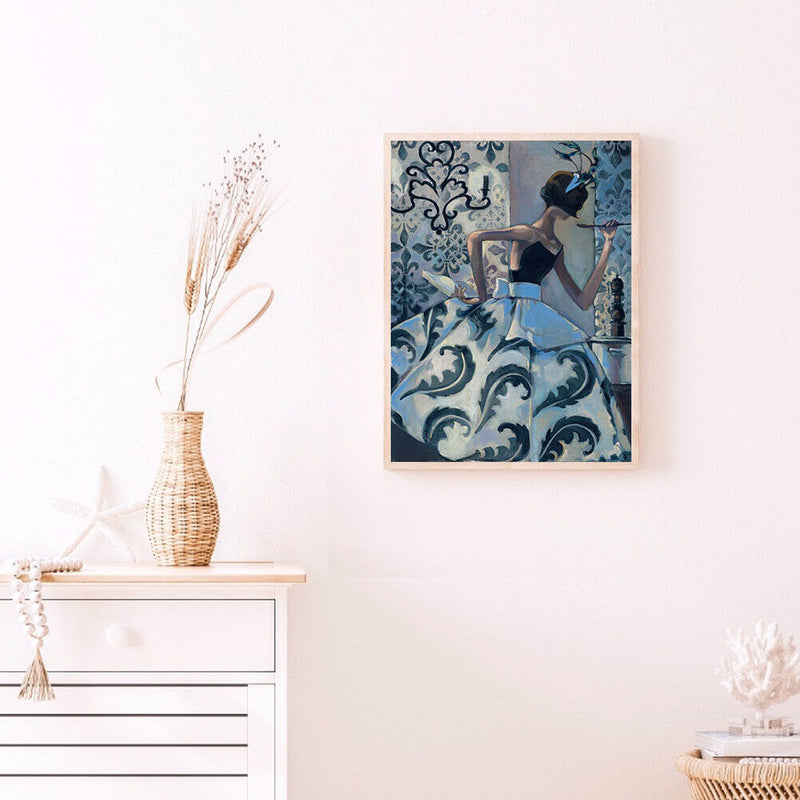 DIY Canvas Digital Oil Picture Big Dress Girl Paint by Number Home Picture Decor