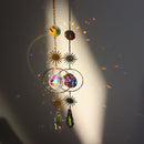 Crystal Wind Chime Star Moon Pendant Colorful Beads Hanging Drop Decor (D) Newly