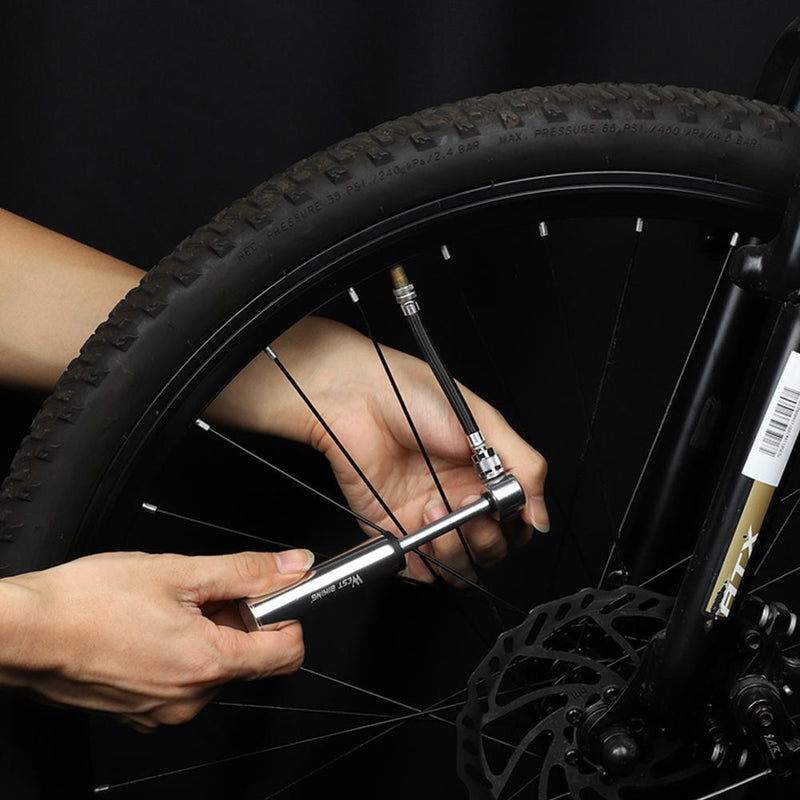 WEST BIKING Mini MTB Air Pump Aluminum Alloy Portable Bicycle Tire Inflator