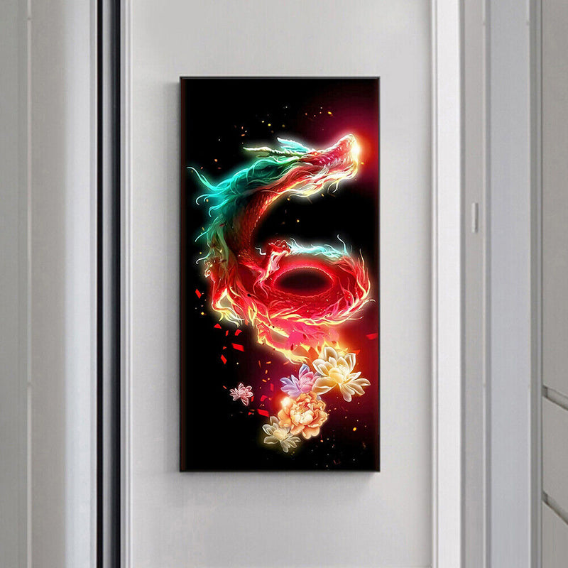 Colorful Dragon Oil Paint By Numbers Kits DIY Handpainted on Canvas Picture