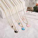 Streetwear Love Round Tai Chi Jewelry Pendant Clavicle Chain Necklace Choker