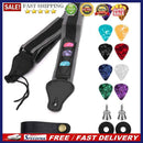 14pcs Adjustable Guitar Strap with 10 Guitar Picks PU Leather Ends for Acou