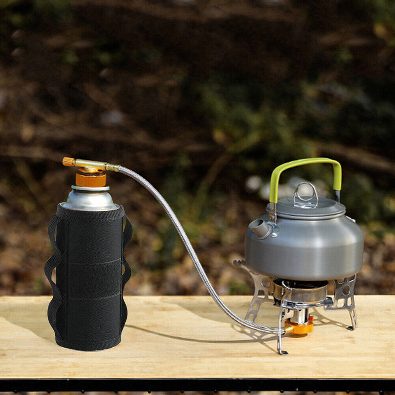 Outdoor Gas Canister Protective Cover MOLLE System Adhesive Gas Tank Wrap Bags