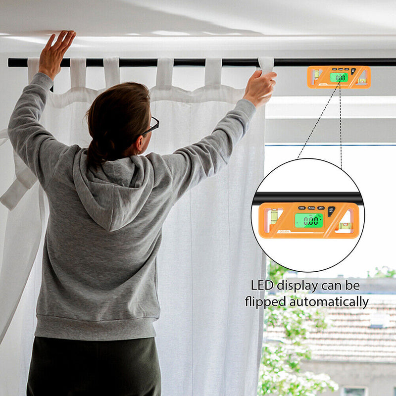 Digital Protractor Angle Finder Inclinometer Magnets Angle Level (Orange)