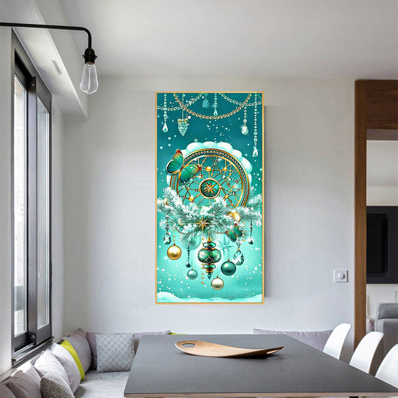 5D Rhinestone DIY Green Dreamcatcher Full Round Drill Diamond Painting Craft Kit