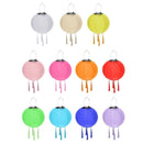2* Solar Nylon Lantern Lamp Waterproof Hanging Light Festival Decor (Pink)