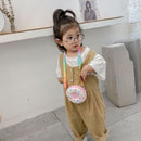 Children Cute Doughnut Crossbody Bag Candy Silicone Shoulder Pouch (Pink)