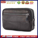 Fashion Men Solid Color Belt Wallet Casual Male Mini Cowhide Leather Fanny Pa