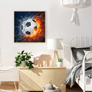 5D DIY Football Flame Full Square Diamond Painting Kits Wall Art Living Room Set